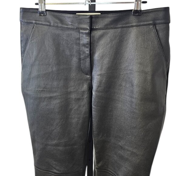 Lafayette 148 Womens Manhattan Pant, Lambskin Front, Stretch Back, Black, Size 8 - Picture 11 of 11